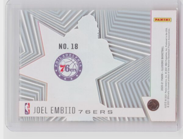 2020-21 Panini Illusions Joel Embiid #18 76ers Shining Stars Orange - Image 3