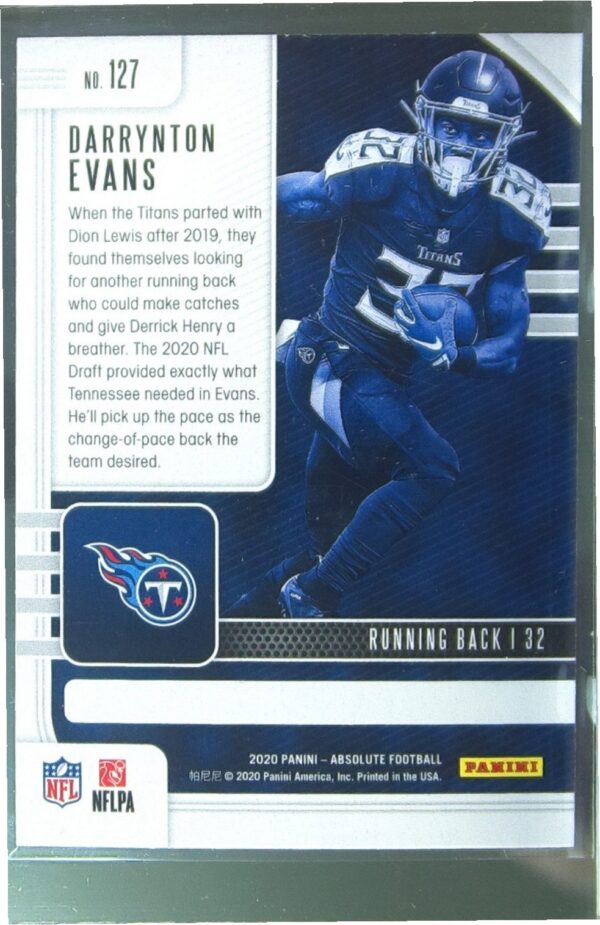 2020 Absolute Darrynton Evans Retail RC #127 Titans - Image 3