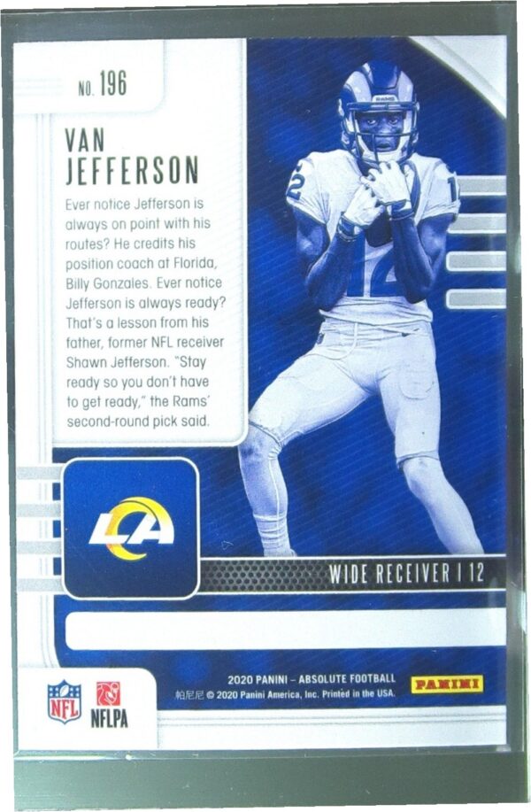 2020 Absolute Van Jefferson Retail RC #196 Rams - Image 3