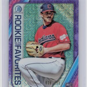 2020 Bowman Aaron Civale /250 #ROYF-AC Indians Chrome ROTY Purple Mojo