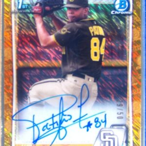 2020 Bowman Luis Patino Auto /50 #CPA-LP Padres Prospects Auto Gold Shimmer