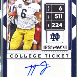 2020 Contenders Draft Picks Tony Jones Jr. Auto RC #126 Irish