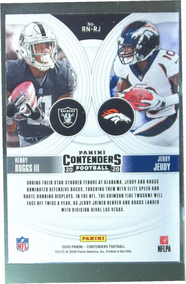 2020 Contenders Henry Ruggs III / Jerry Jeudy #RN-RJ Broncos Round Numbers - Image 3