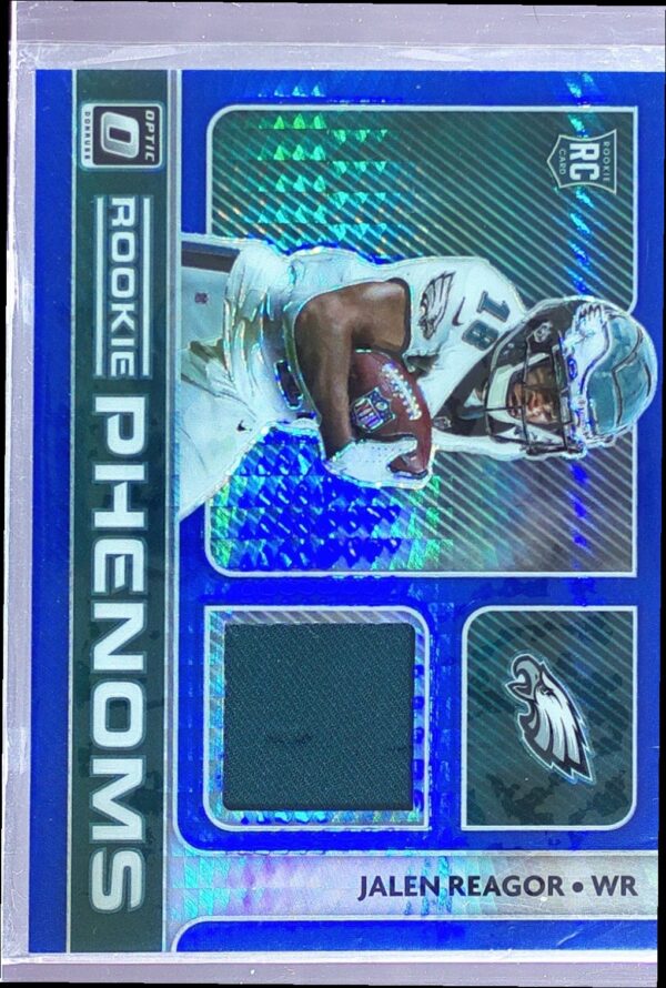 2020 Donruss Optic Jalen Reagor JSY RC #RP-15 Eagles Rookie Phenoms Blue Hyper
