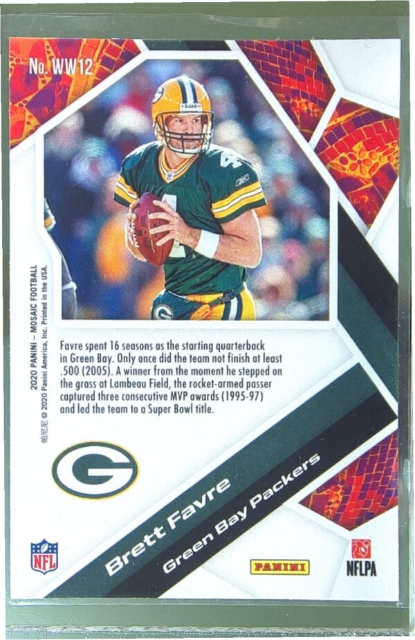 2020 Mosaic Brett Favre #WW12 Packers Will to Win - Image 3