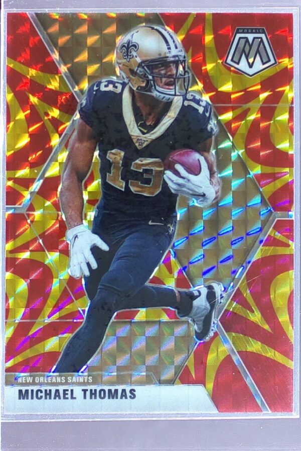 2020 Mosaic Michael Thomas Prizm Reactive Gold #143 Saints