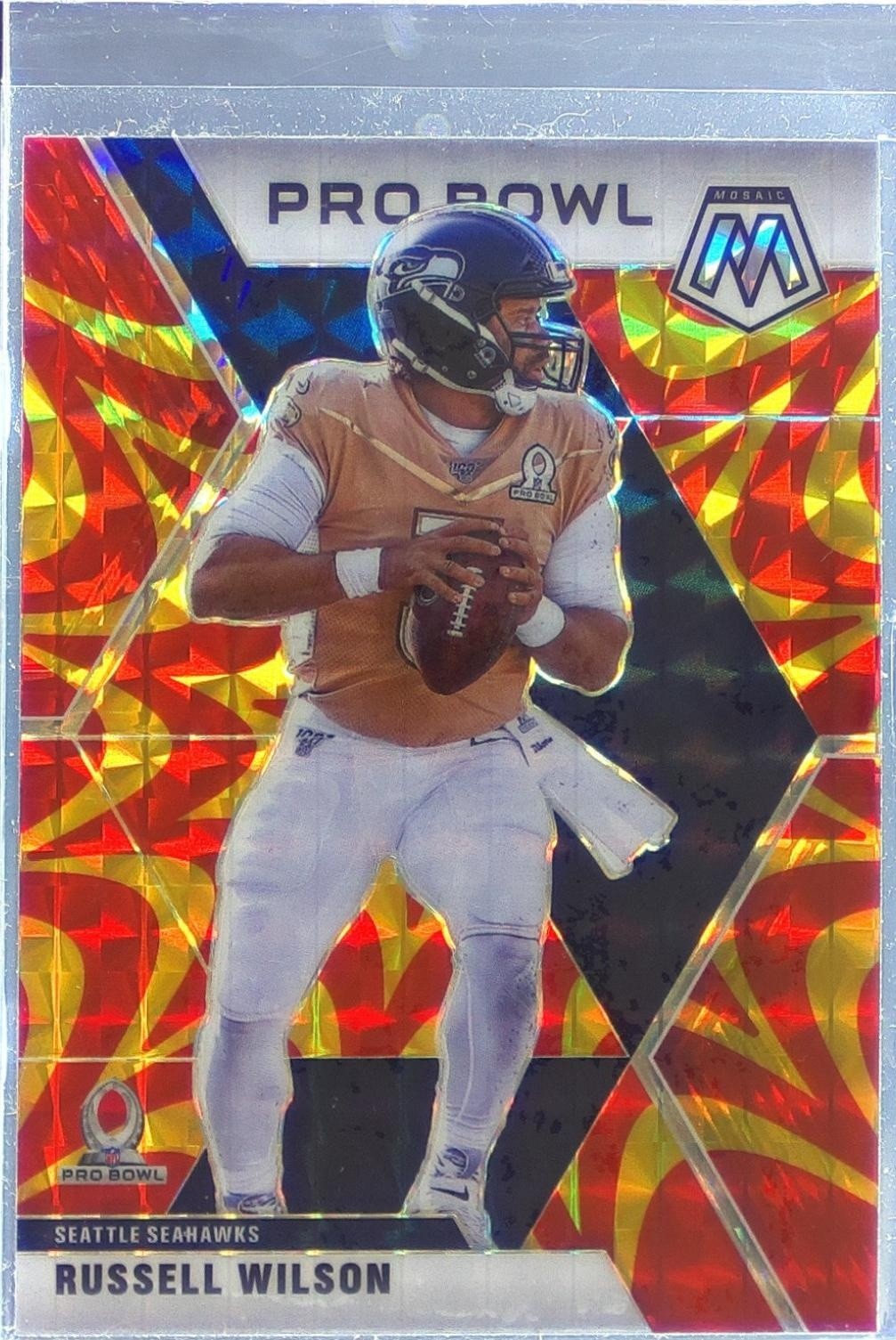 2020 Mosaic Russell Wilson Prizm Reactive Orange #260 Seahawks