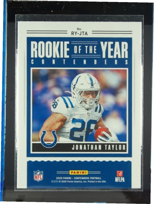 2020 Panini Contenders Jonathan Taylor #RY-JTA Colts Rookie of the Year Contende - Image 3