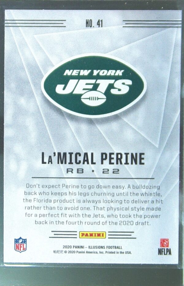 2020 Panini Illusions La'Mical Perine RC #41 Jets - Image 3
