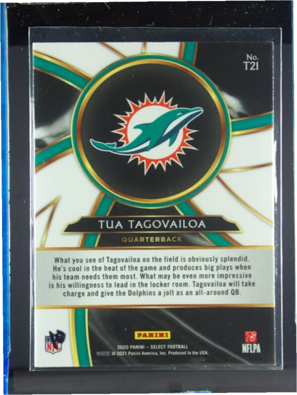 2020 Panini Select Tua Tagovailoa #T21 Dolphins Turbocharged - Image 3
