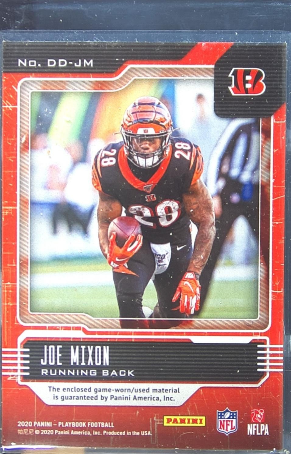 2020 Playbook Joe Mixon /99 JSY #DD-JM Bengals Down and Dirty Platinum - Image 3