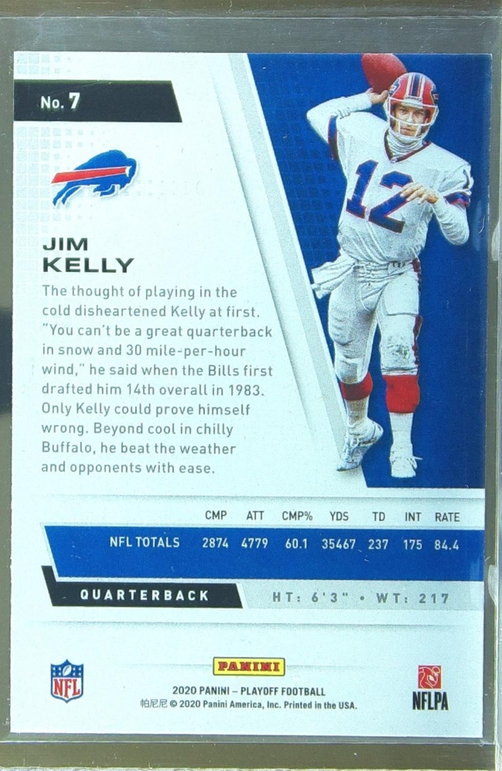 2020 Playoff Jim Kelly Kickoff #7 Bills - Image 3