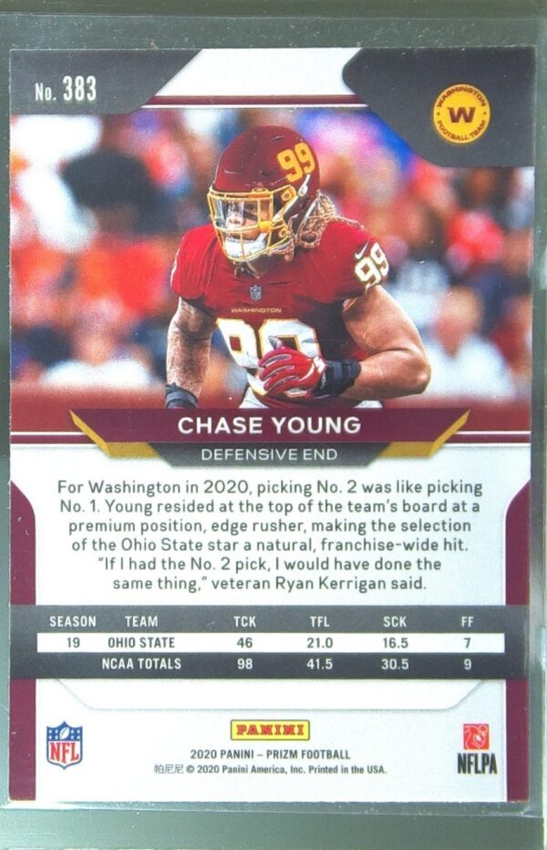 2020 Prizm Chase Young RC #383 Team - Image 3