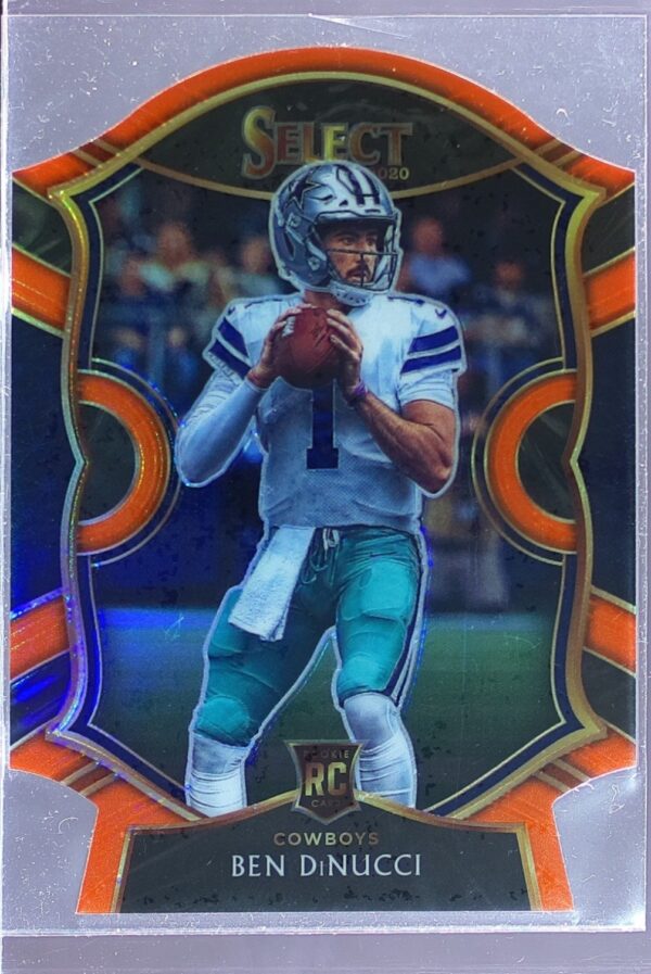 2020 Select Ben DiNucci Orange Prizm Die Cut RC #99 Cowboys