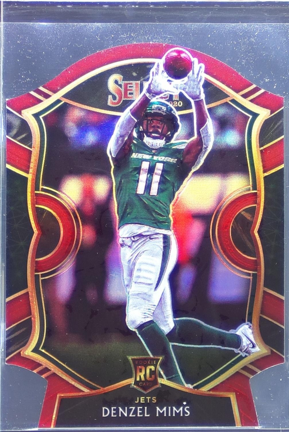 2020 Select Denzel Mims Red Prizm Die Cut RC #63 Jets