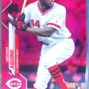 2020 Topps Chrome Aristides Aquino Pink Refractor #111 Reds