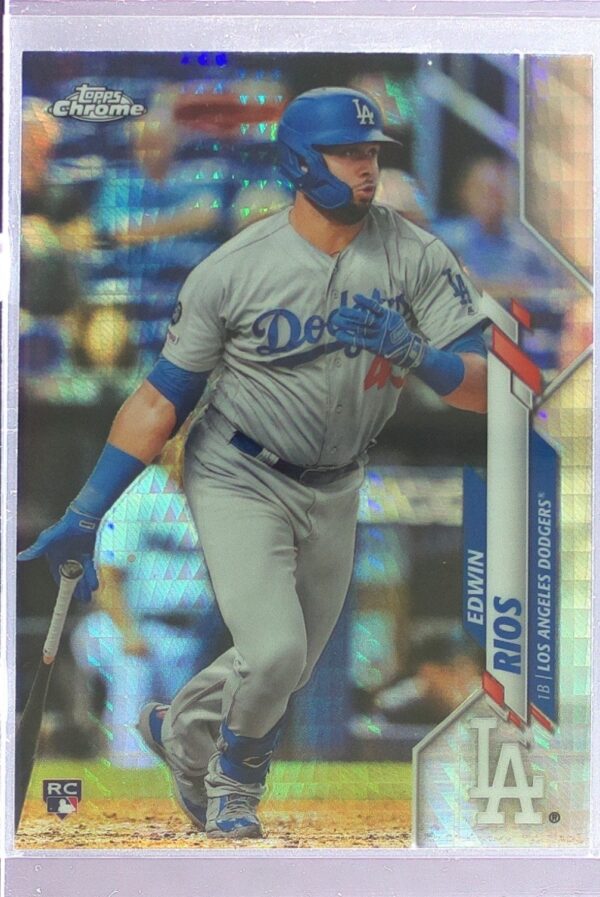 2020 Topps Chrome Edwin Rios Prism Refractor RC #95 Dodgers