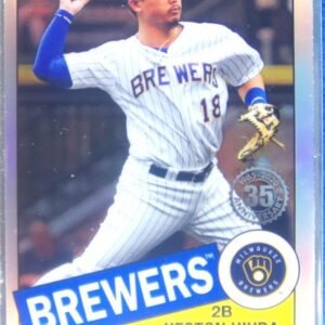 2020 Topps Chrome Keston Hiura #85TC-16 Brewers 1985 Topps 35th Anniversary