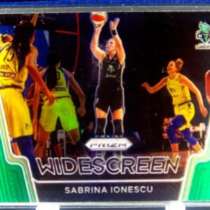 2021-22 Panini Prizm WNBA Sabrina Ionescu #7 Liberty Widescreen Prizms Green