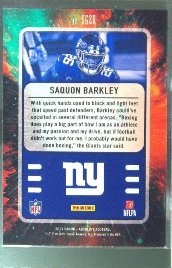 2021 Absolute Saquon Barkley #SG20 Giants Star Gazing - Image 3