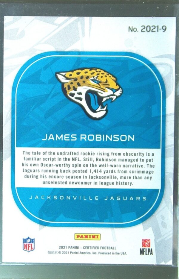 2021 Certified James Robinson Graffiti #2021-9 Jaguars 2021 - Image 3