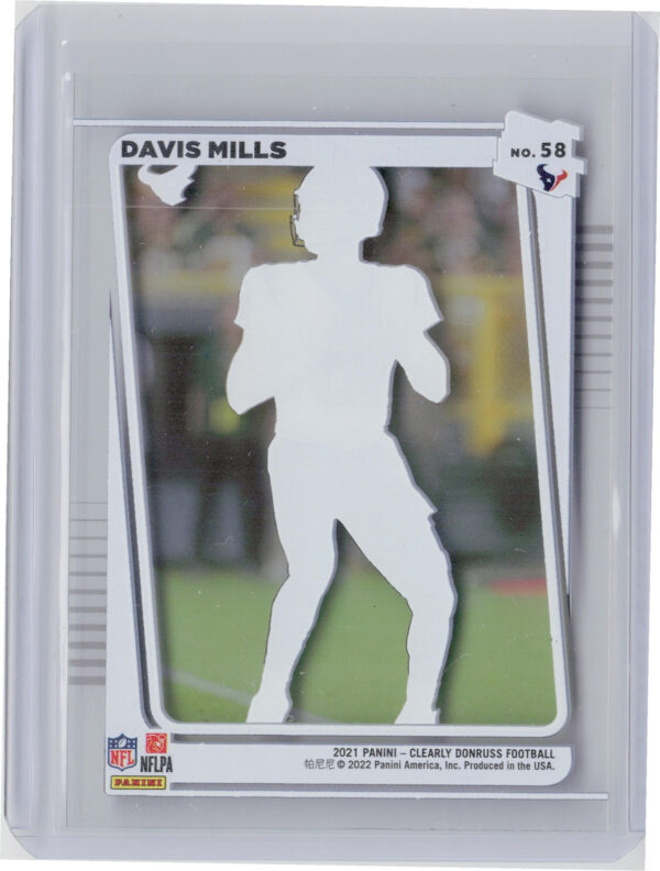 2021 Clearly Donruss Davis Mills RC #58 Texans - Image 3