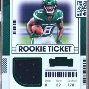2021 Contenders Elijah Moore RC JSY #RTS-EMO Jets Rookie Ticket Swatches