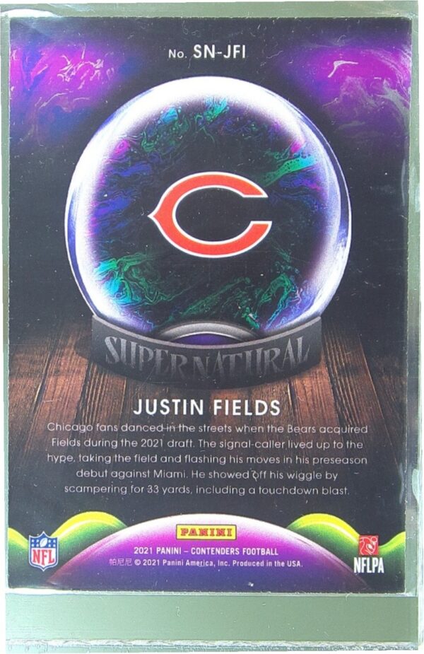 2021 Contenders Justin Fields #SN-JFI Bears Supernatural - Image 3