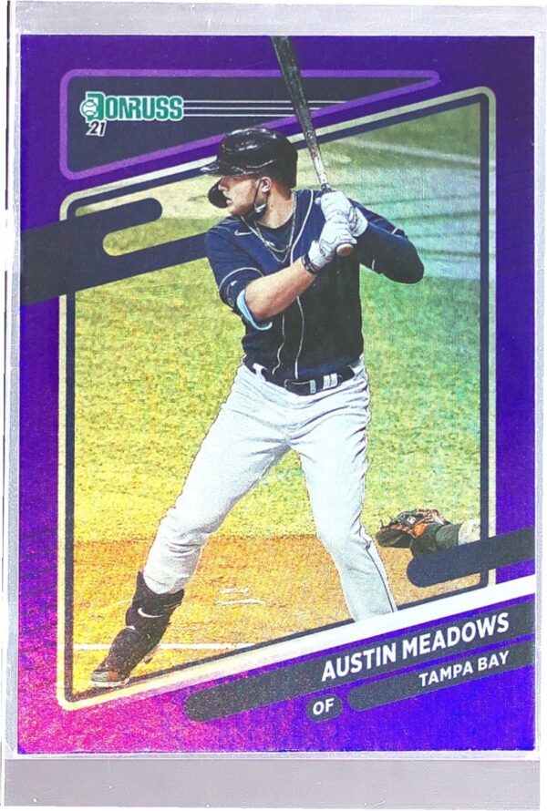 2021 Donruss Austin Meadows Holo Purple #118 Rays