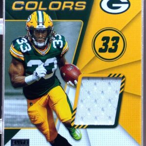 2021 Donruss Elite Aaron Jones JSY #PC13 Packers Primary Colors