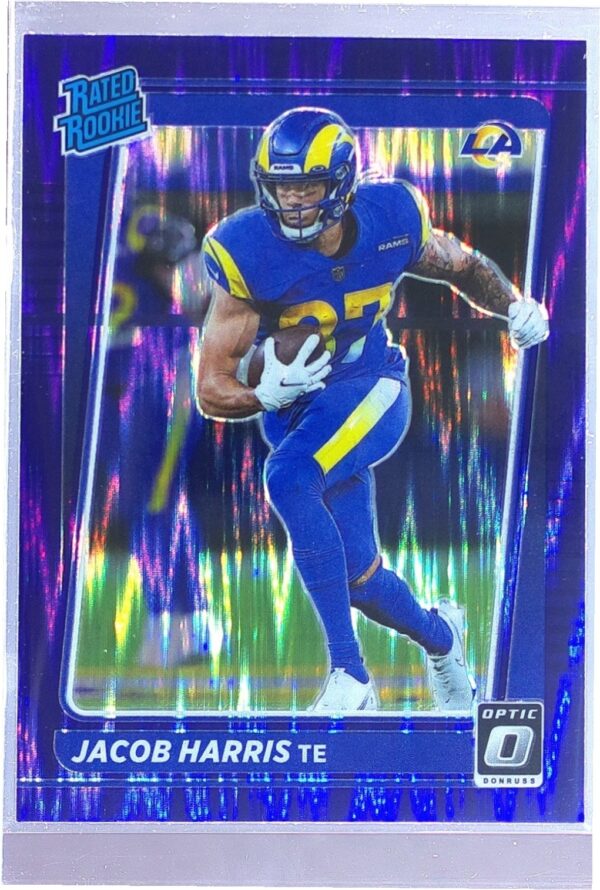 2021 Donruss Optic Jacob Harris Purple Shock RC #238 Rams