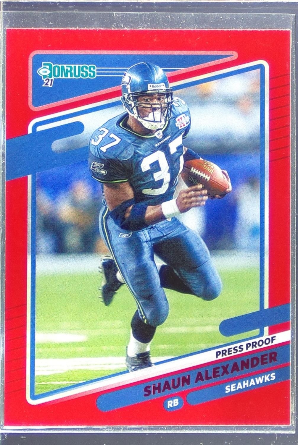 2021 Donruss Shaun Alexander Press Proof Red #36 Seahawks