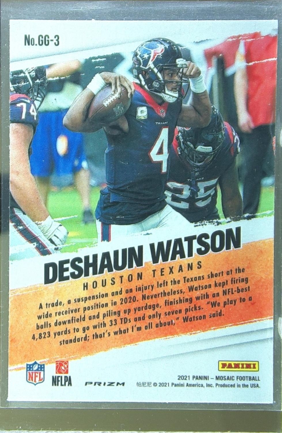 2021 Mosaic Deshaun Watson #GG-3 Texans Got Game? Mosaic Green - Image 3