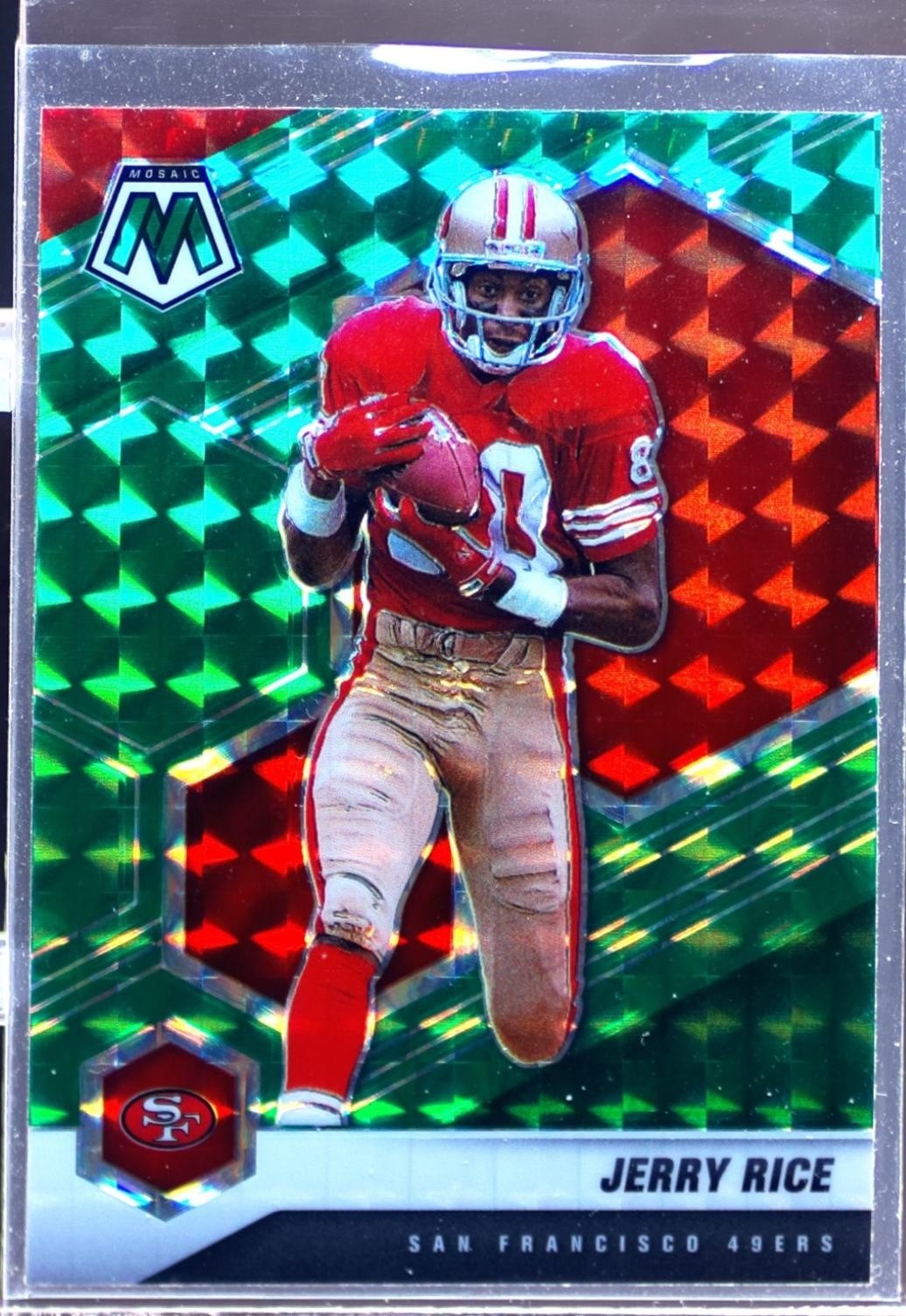 2021 Mosaic Jerry Rice Prizm Green #175 49ers