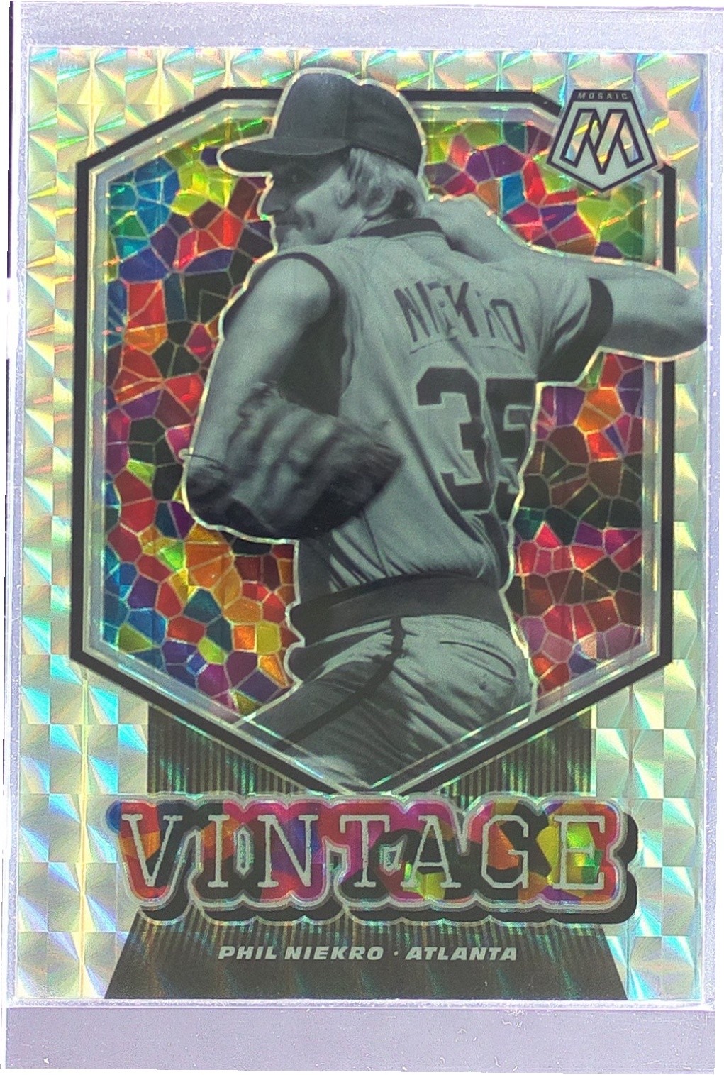 2021 Mosaic Phil Niekro #V13 Braves Vintage Mosaic