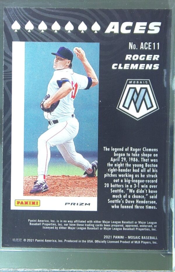 2021 Mosaic Roger Clemens #ACE11 Sox Aces Green - Image 3