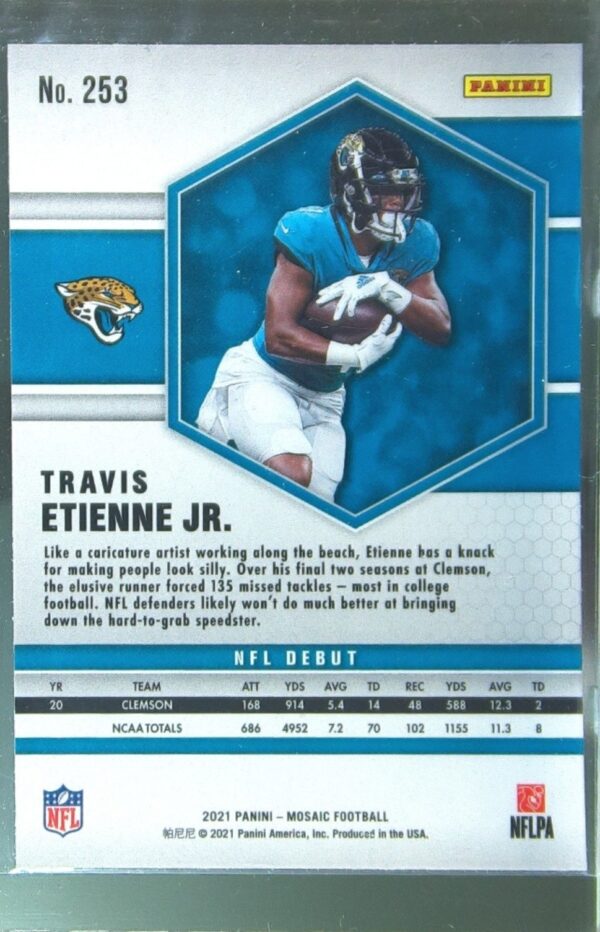 2021 Mosaic Travis Etienne Jr. RC #253 Jaguars - Image 3