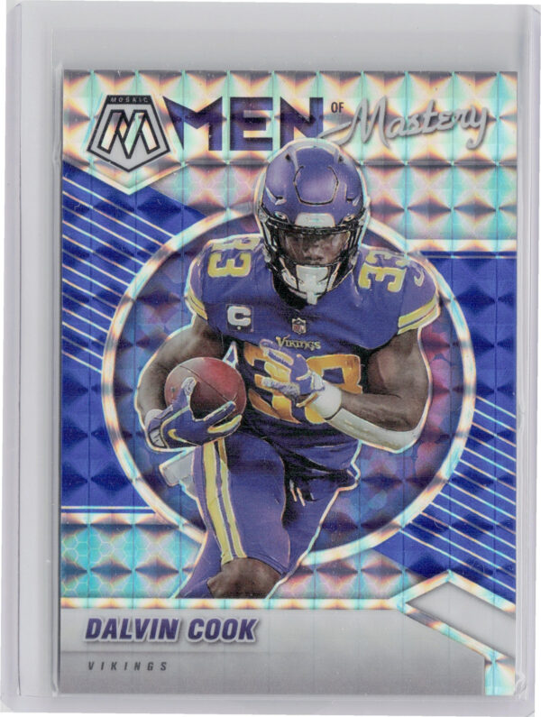 2021 Panini Mosaic Dalvin Cook SN99 #MM7 Vikings Men of Mastery Prizm Blue