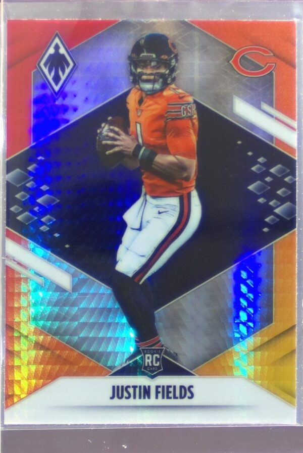 2021 Panini Phoenix Justin Fields Fire Burst RC #108 Bears