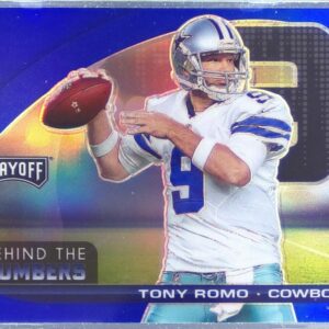 2021 Playoff Tony Romo #BTN-TRO Cowboys Behind the Numbers Blue