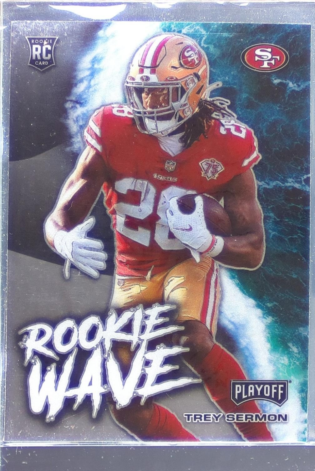 2021 Playoff Trey Sermon RC #RW-TSE 49ers Rookie Wave