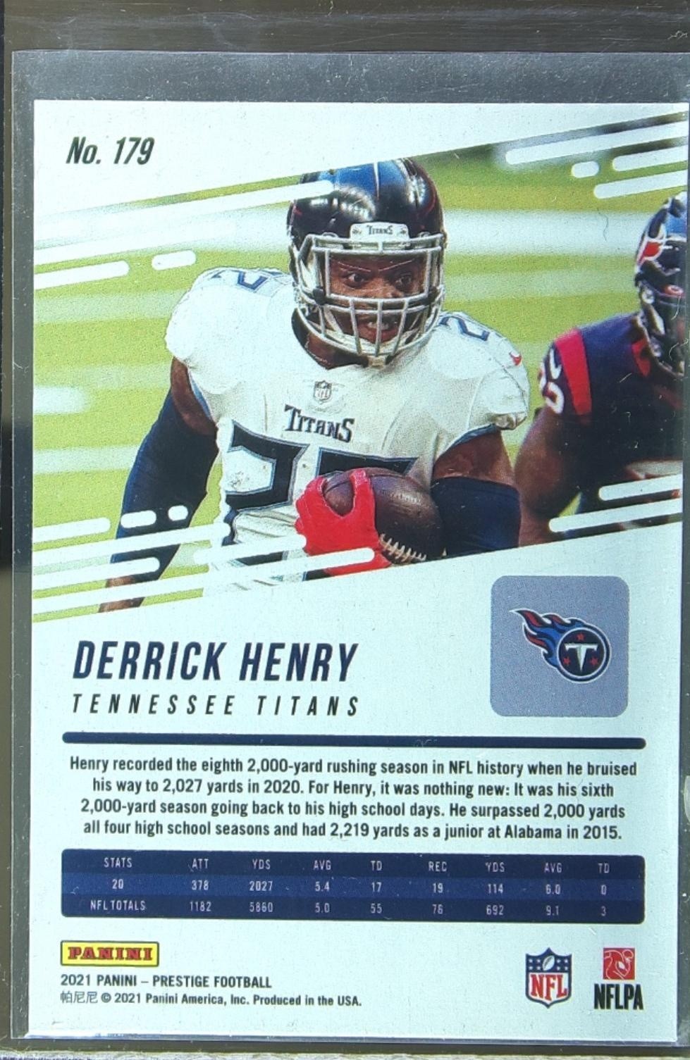 2021 Prestige Derrick Henry Xtra Points Astral #179 Titans - Image 3