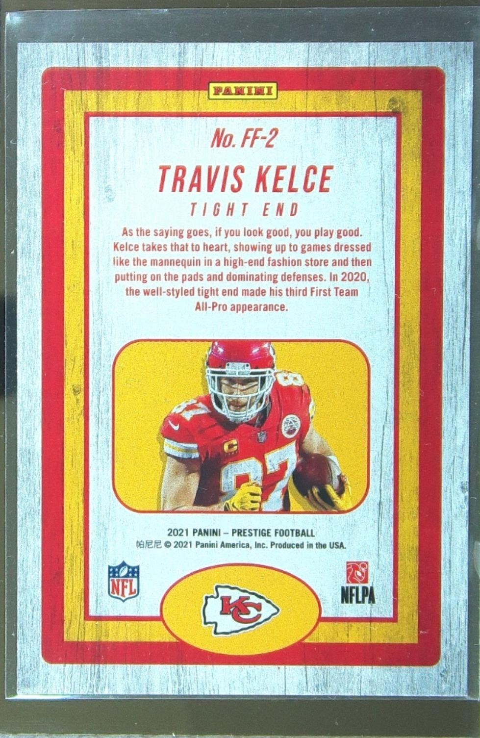 2021 Prestige Travis Kelce #FF-2 Chiefs Franchise Favorites - Image 3