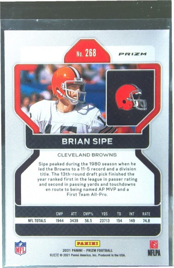 2021 Prizm Brian Sipe Pink #268 Browns - Image 3