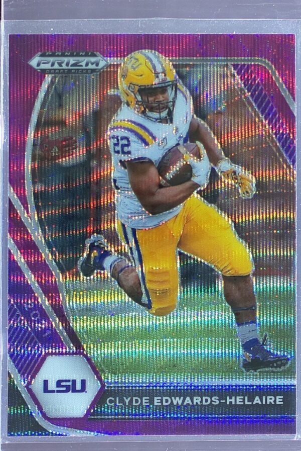 2021 Prizm Draft Picks Clyde Edwards-Helaire Purple Wave #74 Tigers