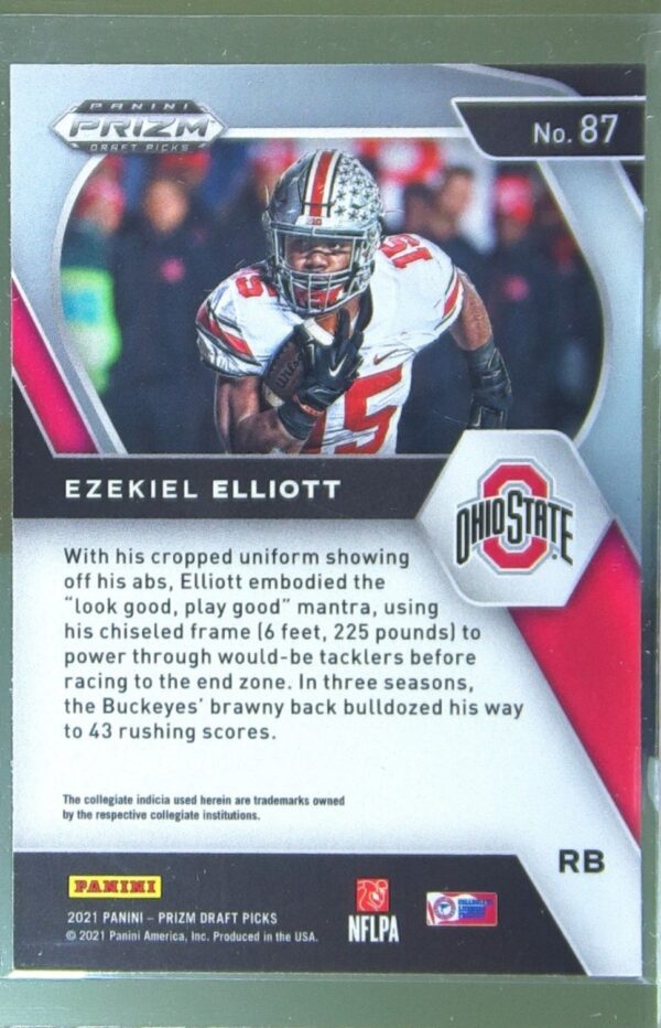 2021 Prizm Draft Picks Ezekiel Elliott #87 Buckeyes - Image 3
