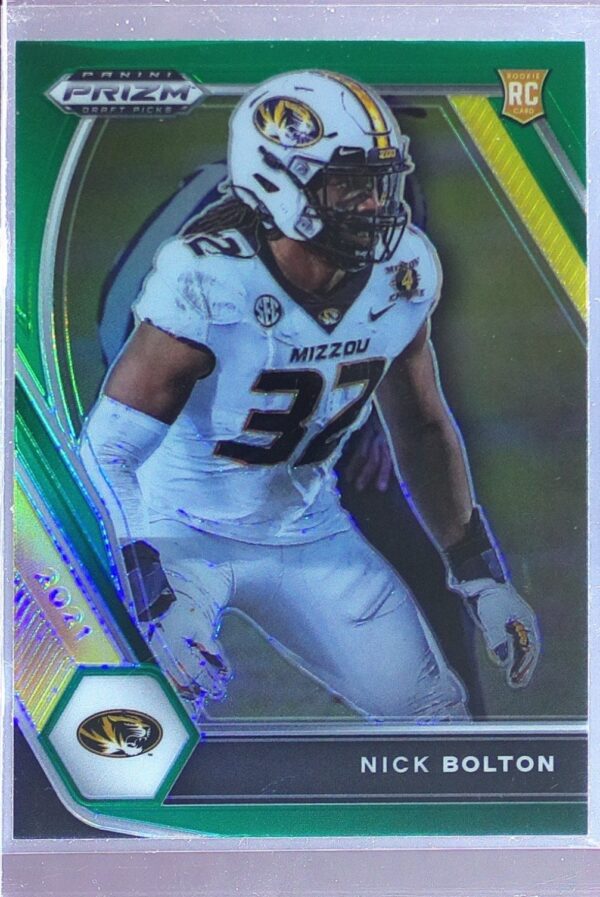 2021 Prizm Draft Picks Nick Bolton Green RC #148 Tigers