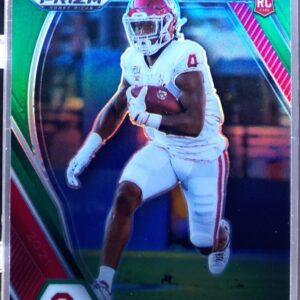 2021 Prizm Draft Picks Trey Sermon Green RC #123 Sooners