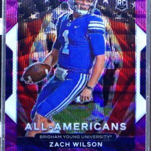2021 Prizm Draft Picks Zach Wilson Purple Wave RC #182 Cougars