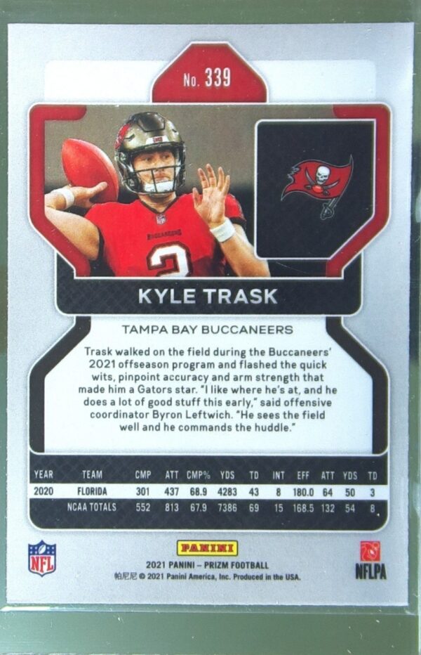 2021 Prizm Kyle Trask RC #339 Buccaneers - Image 3